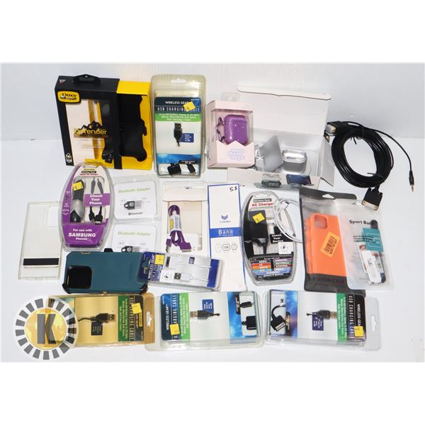 FLAT OF ASSORTED ELECTRONIC ACCESSORIES