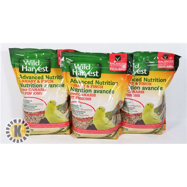 LOT OF 3 WILD HARVEST CANARY AND FINCH BIRD FEED