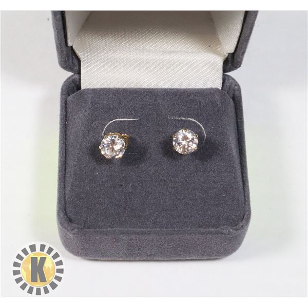 10K YELLOW GOLD CUBIC ZIRCONIA EARRINGS