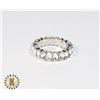 Image 1 : 13)  SILVER TONE WITH CLEAR CZ ETERNITY RING,