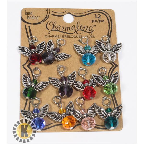 NEW 12PC ANGEL THEME CHARMS/ PENDANTS SET