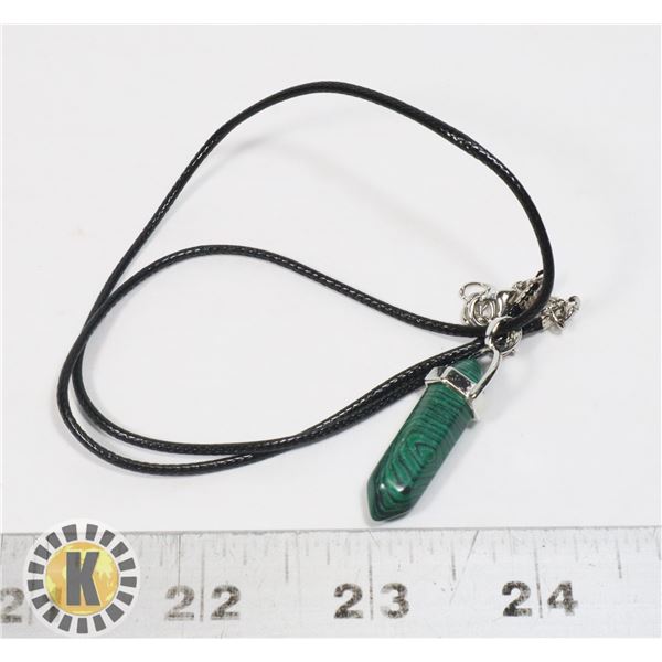 NEW GREEN WITH RINGS GEOMETRIC CHARM NECKLACE