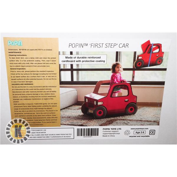 NEW POPIN  FIRST STEP  CAR FOR AGES 2-8