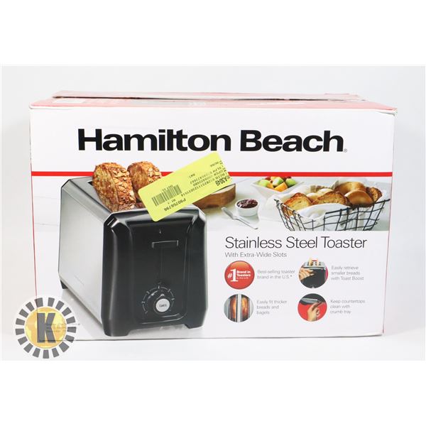 HAMILTON BEACH MODERN STAINLESS STEEL TOASTER