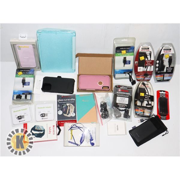 FLAT OF ASSORTED ELECTRONIC ACCESSORIES