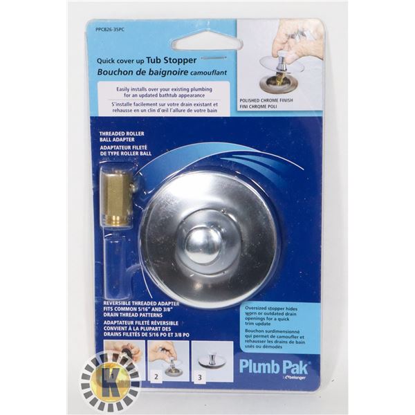 NEW QUICK COVER UP TUB STOPPER