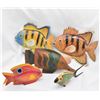Image 1 : Collection of 5 Carved Wood Fish