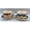 Image 1 : Set of 2 Acoma Ceramic Pottery Cups and Saucers