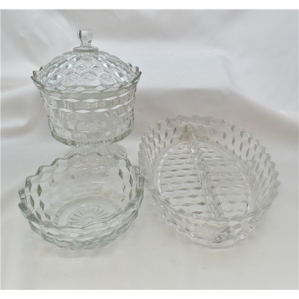 Lot of 3 Fostoria ''American Collectible'' Glass