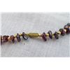 Image 3 : Graduated Garnet Chip and Brass Bead Necklace