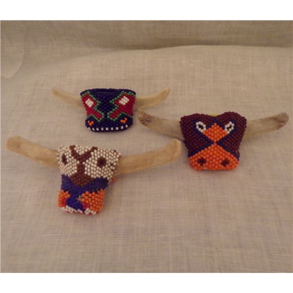 3 Navajo Beaded Longhorn Scarf Slides