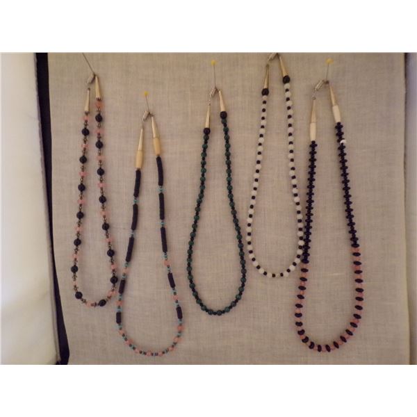 5 Native American Bead Necklaces