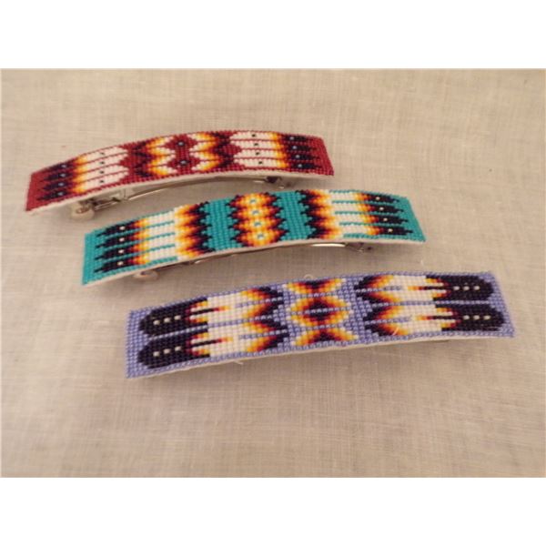3 Navajo Beaded Barrettes by Valerie Blackie