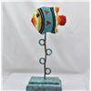 Image 1 : Hand Beaded Metal Fish Finial Decor