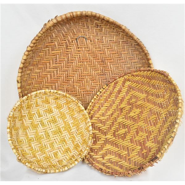 3 Native American Hopi Sifter Baskets