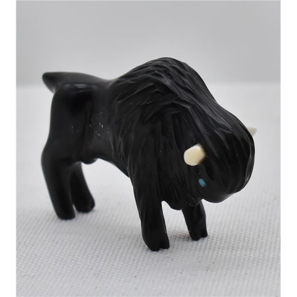 Zuni Jet Buffalo Fetish by Avery Quandelacy
