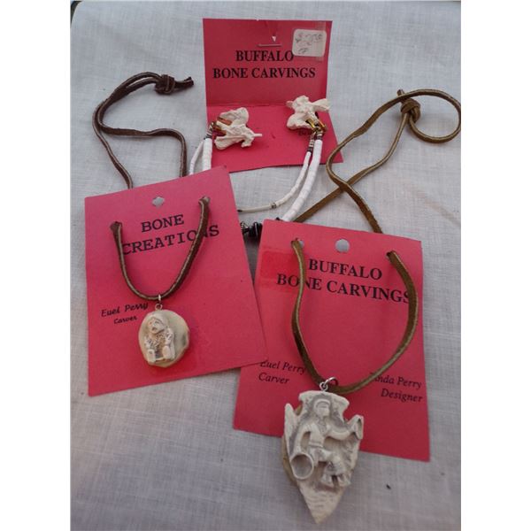 Choctaw-Chickasaw Buffalo Bone Jewelry by Perry