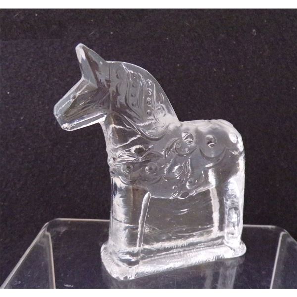 Vintage Pressed Glass Horse Figurine Paperweight