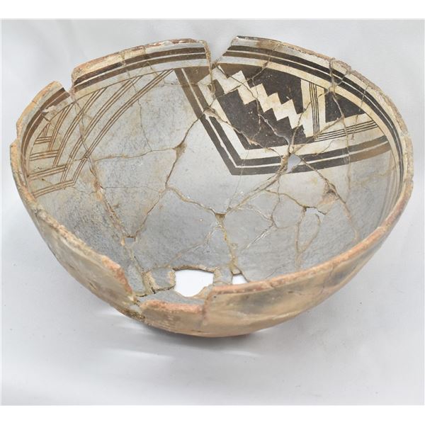 Prehistoric Mimbres Geometric Pottery Bowl
