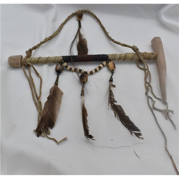 Navajo Carved Antler Pipe by Nathan Boyd