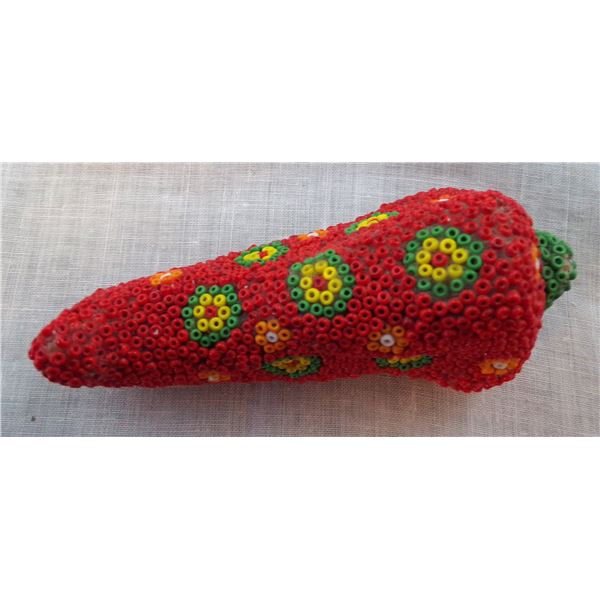 Huichol Beaded Ceramic Chile Pepper