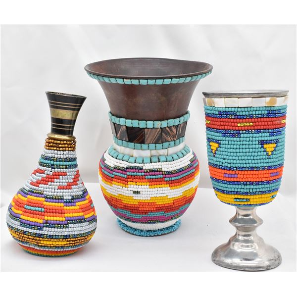3 Hand Beaded Collectibles by Kathy Kills Thunder