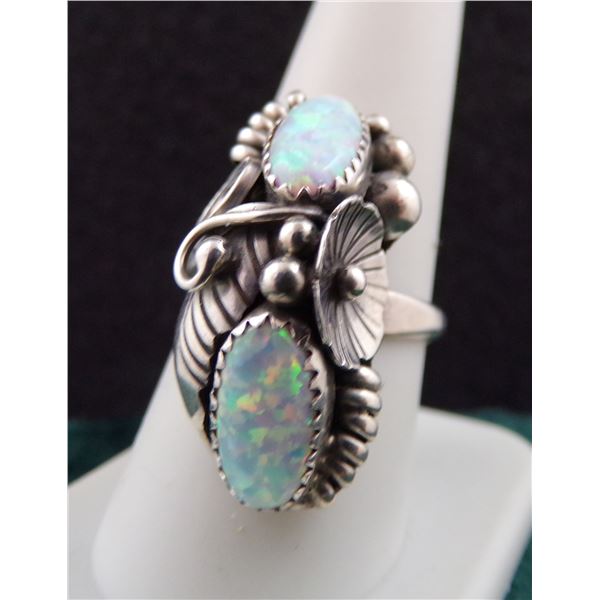 Navajo Sterlng Opal Ring, Size is Adjustable