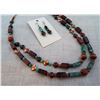 Image 2 : 2 Tier Mahogany Obsidian and Turquoise Necklace