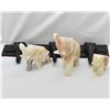 Image 1 : Elephant Coat Rack and 3 Carved Onyx Elephants