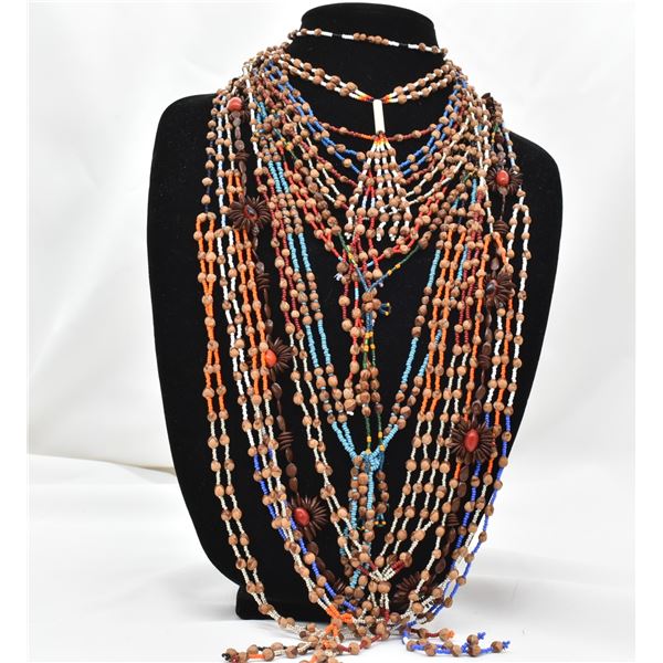 11 Native American Navajo Ghost Bead Necklaces