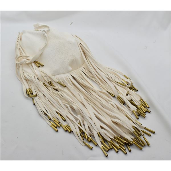 Native American White Doeskin Leather Purse
