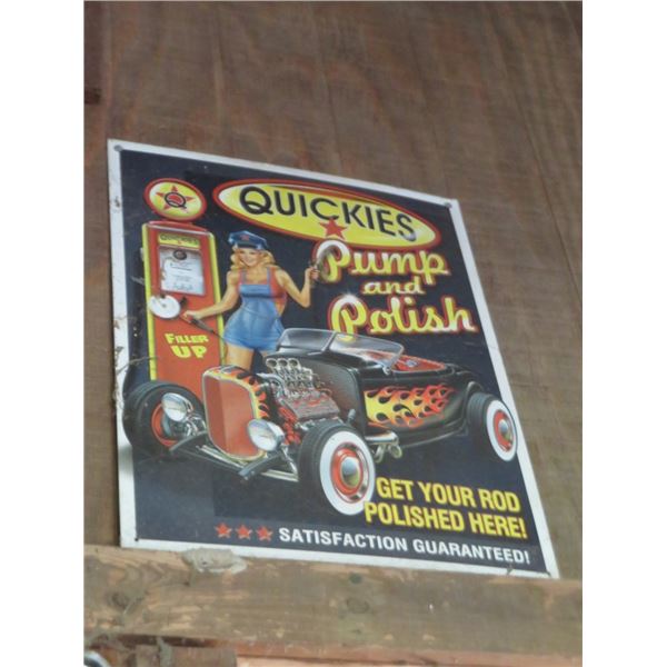 Quickies Pump & Polish Tin Sign