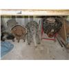 Image 1 : Undershelf Lot of Asst. Engine Stands, Dollies & Engine Parts