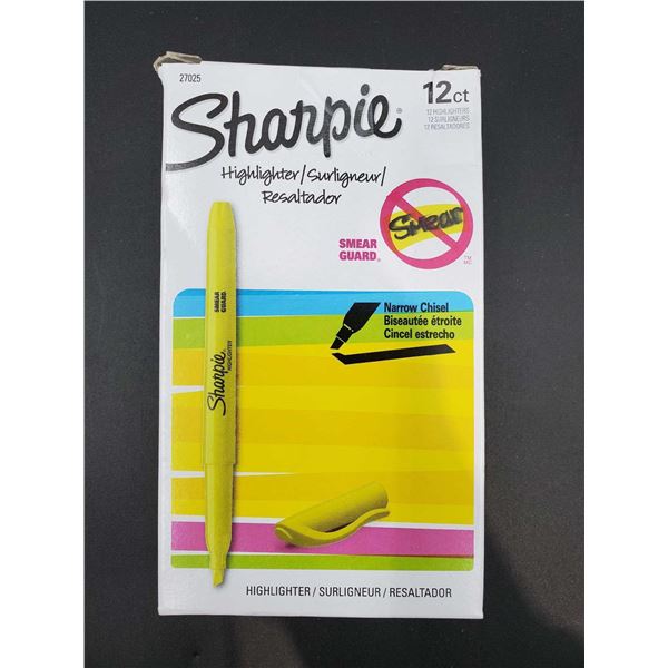 Sharpie Highlighter-Yellow Narrow Chisel (12ct)