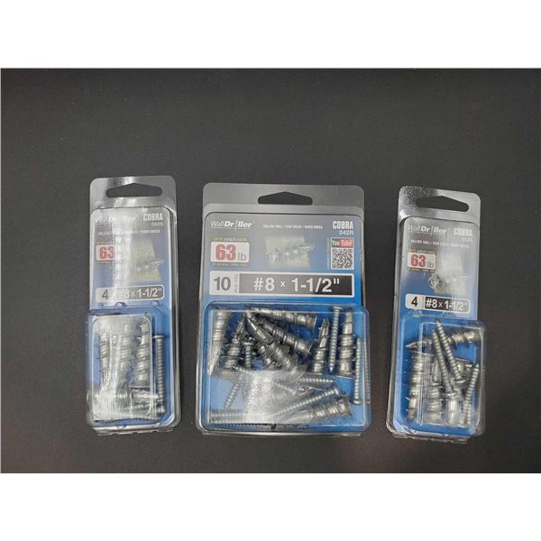 Wall Driller Hallow Wall Screws (3 x 8 x 1.5in)