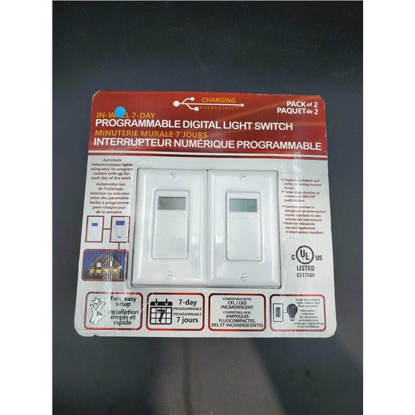 In-wall 7 Day Programmable Digital Light Switch (2pk)