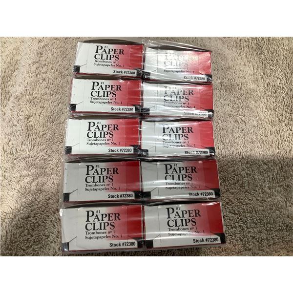 Lot of 10 Acco Standard Paper Clips 100 per box