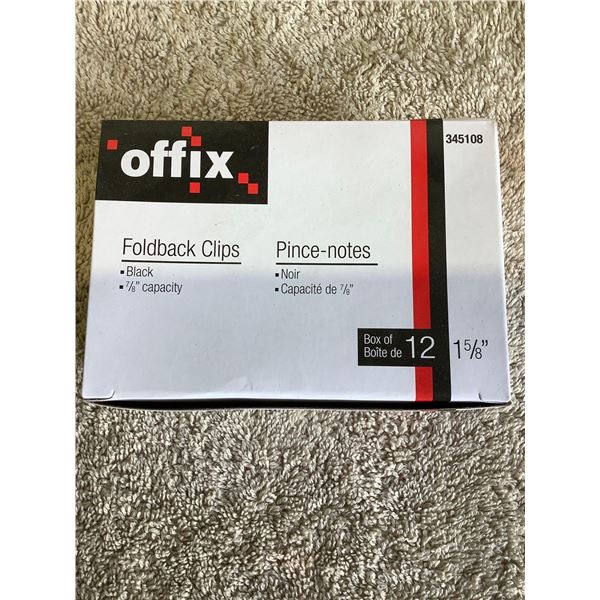 Offix Foldback Bulldog Clips 1-5/8 - 12 Count