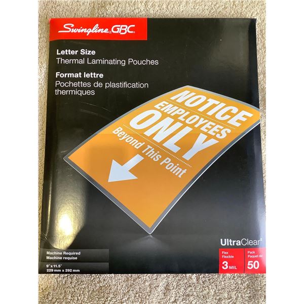 Swingline Letter Size Thermal Laminating Pouches - 50 Count