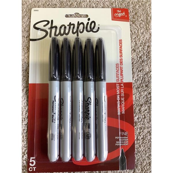 Sharpie Permanent Markers - Black  5 pack