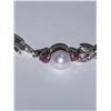 Image 2 : Ladies Natural Pearl & Ruby Tennis Bracelet 11.30 Carat Gemstones set in .925 silver with certificat