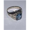 Image 1 : Gents 10K White Gold 5.87 Carat Emerald Cut Natural Spinel Solitaire Ring with Certificate Valued $5