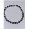 Image 1 : Ladies Black Opal Cabochon 10 Carat Tennis Bracelet set in .925 Silver with Certificate Valued $1800