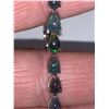 Image 4 : Ladies Black Opal Cabochon 10 Carat Tennis Bracelet set in .925 Silver with Certificate Valued $1800