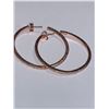Image 1 : Ladies .925 and 14K Rose Gold Diamond 1.22 Carat Hoop Earring Set with Certificate Valued $1,600.00