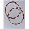 Image 2 : Ladies .925 and 14K Rose Gold Diamond 1.22 Carat Hoop Earring Set with Certificate Valued $1,600.00