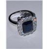 Image 1 : Ladies .925 Blue Topaz 1.05 Carat Solitaire cluster dress ring size 7