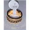 Image 3 : NEW size 7 14K GP Chain Link Roman Spinner Ring