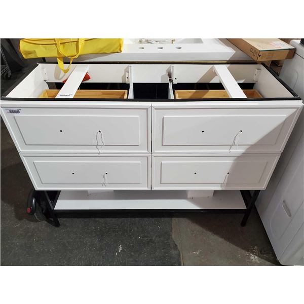 4 Drawer White Vanity / Island Cabinet  47/34/18" - OUT OF BOX - SOLD AS IS