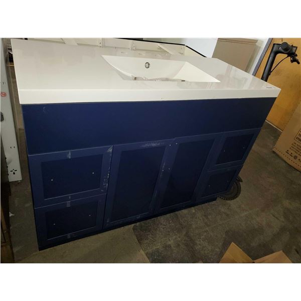 New 4 Drawer Single Cabinet Bathroom Vanity with Marble Sink 48/37/21" - OUT OF BOX - SOLD AS IS